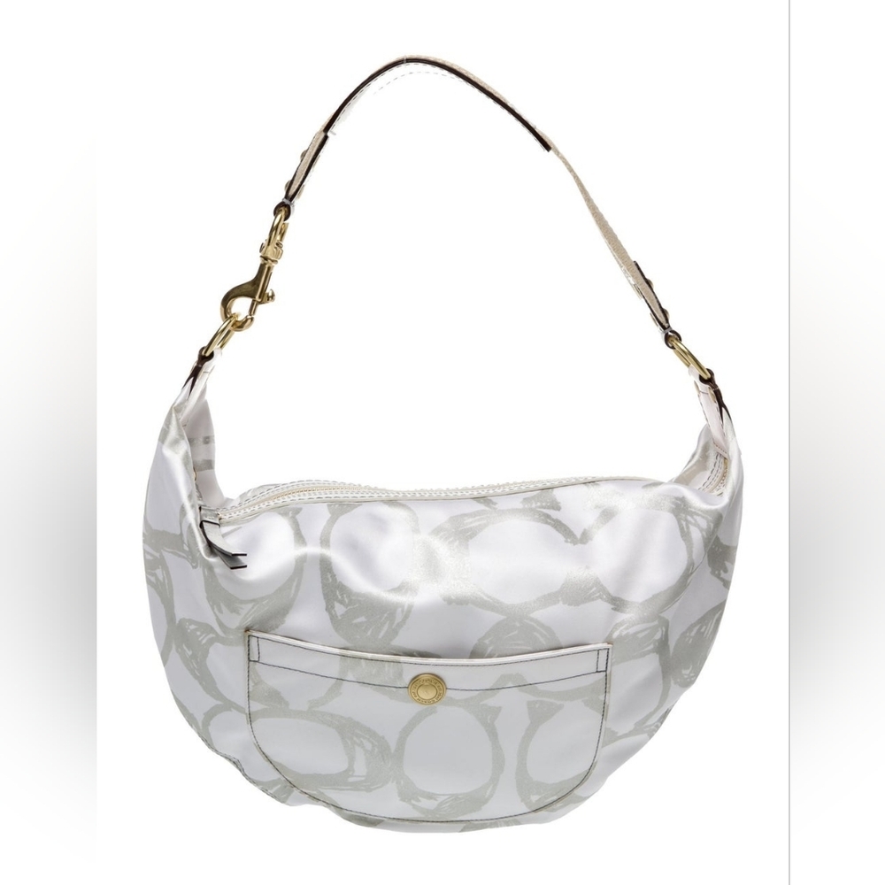 🧚🏻‍♂️Coach Hampton Hobo Sateen Signature Bag Purse 9413